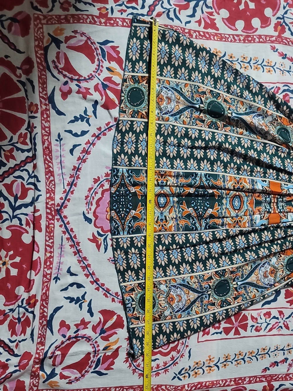 Boho Floral Paisley Tunic Dress in Teal & Coral - Picture 16 of 16